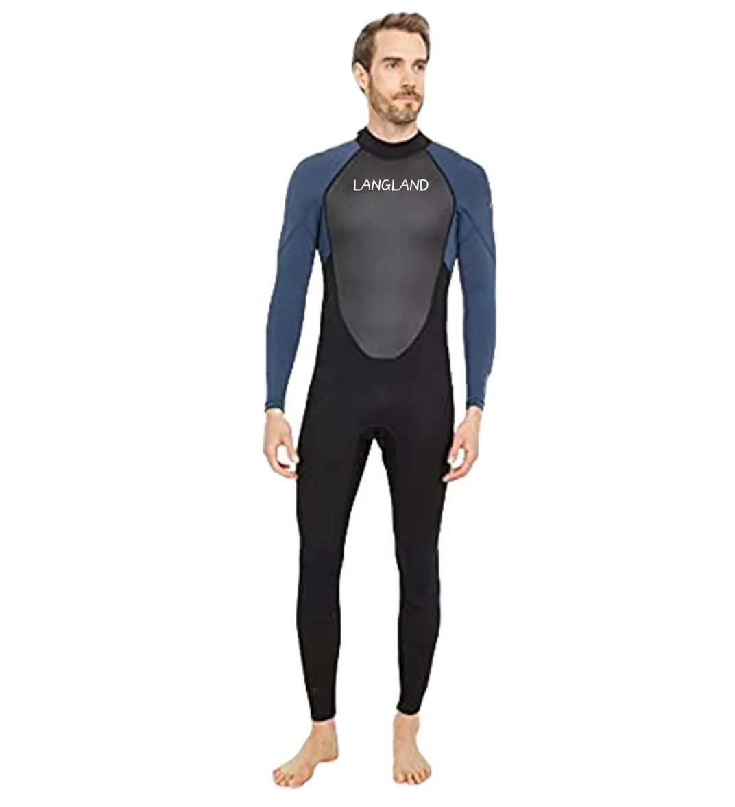 2022 New Neoprene Surfing Wet Suits One Piece Long Sleeve Back Zipper Swimming Suit 3mm Sharkskin Diving Wetsuit