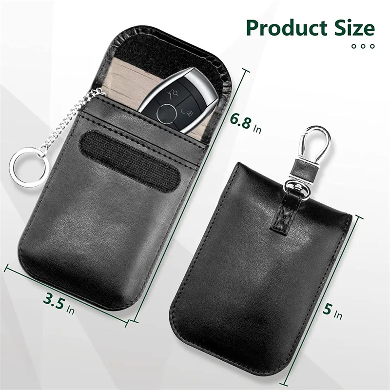 Wholesale Custom Logo PU Leather Faraday Rfid Block Pouch Car Key Fob Protective Case Signal Blocking Car Key Pouch