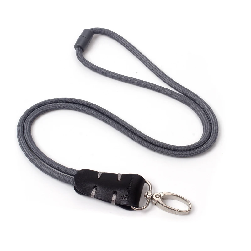 Wholesale Round Rope Lanyards Nylon Durable Leather Round Lanyard With High Quality