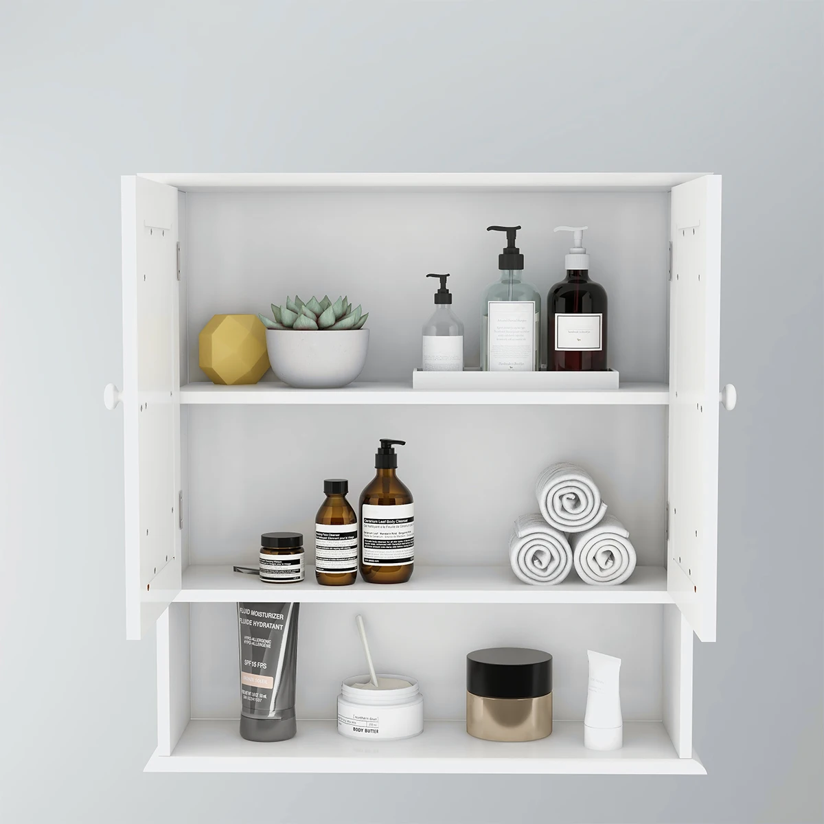Bathroom Furniture MDF Wall Mounted Bathroom Storage Mirror Cabinet With Shelves