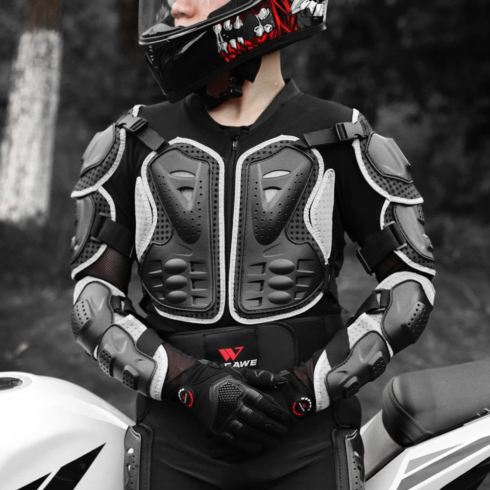 WOSAWE Men Motorcycle Racing Jackets Body Armor Off-road PE Shell Mesh Protection Gear Motocross Armor Turtle