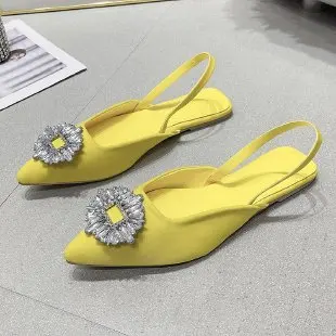 New Style Summer Sexy Party Luxury Pointed Toe Sandals Ladies Slippers Slip On Women Flat ladies soft women slides shoes
