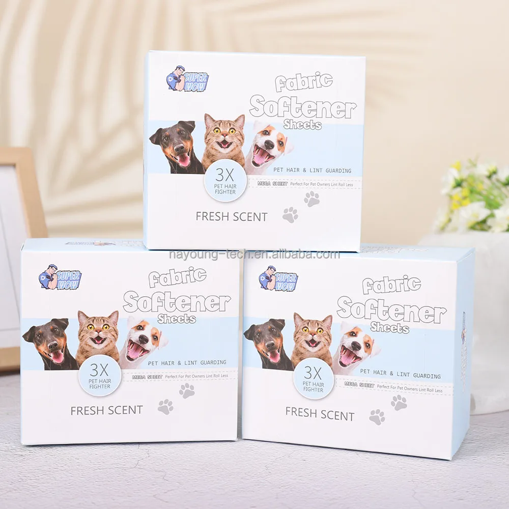 Customized Logo High Quality Tumble Laundry Fabric Softener Dryer Sheets Pet Hair Remove Prevent Clings