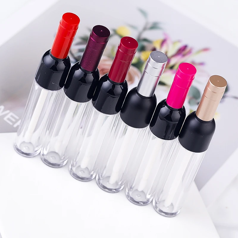 Empty Wine Shaped Lip Gloss Tube Lipstick Tubes Silver/Gold /Red/Pink  Bottle Cosmetic Packaging Container