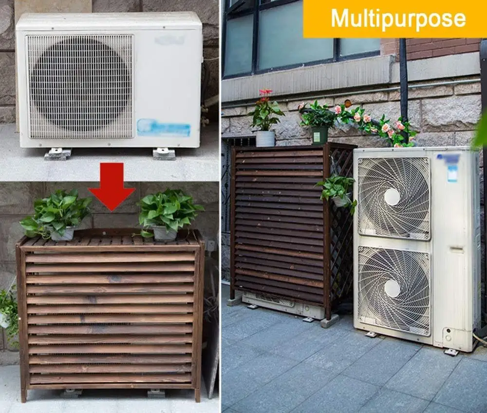 
Outer Cover Louvered wood frame air conditioner cover outdoor 
