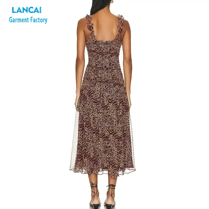 Clothing Manufacturers Custom Dress Women Printed Maxi Fashion Clothing Casual Lace Party Dress