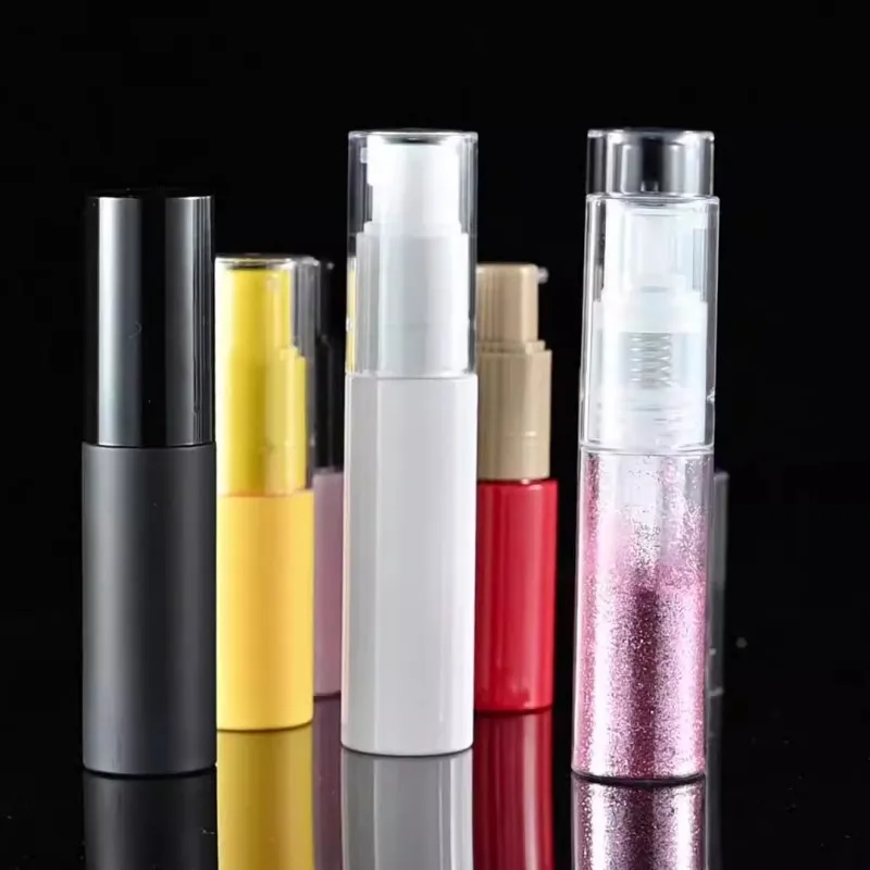 Fancy Empty Fine Mist 35ML Plastic Powder Nasal Spray Skin Talcum Bottle with Glitter Pump for Cosmetic Packaging