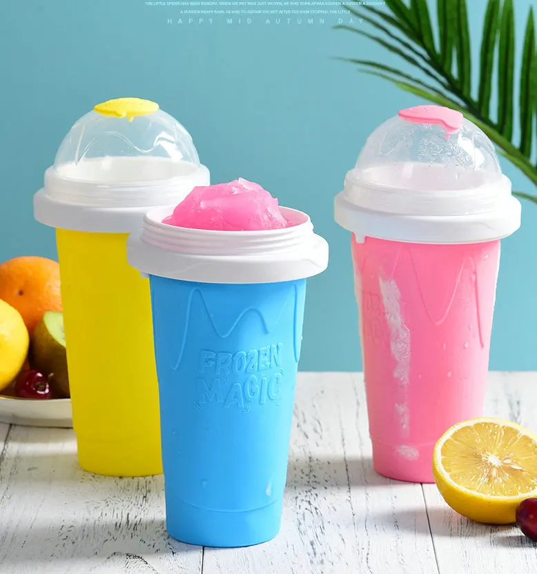 Summer Squeeze Homemade Milkshake Bottle Quick-Frozen Smoothie Sand Cup Pinch Fast Cooling Magic Cup Ice Cream Slushy Maker Cup