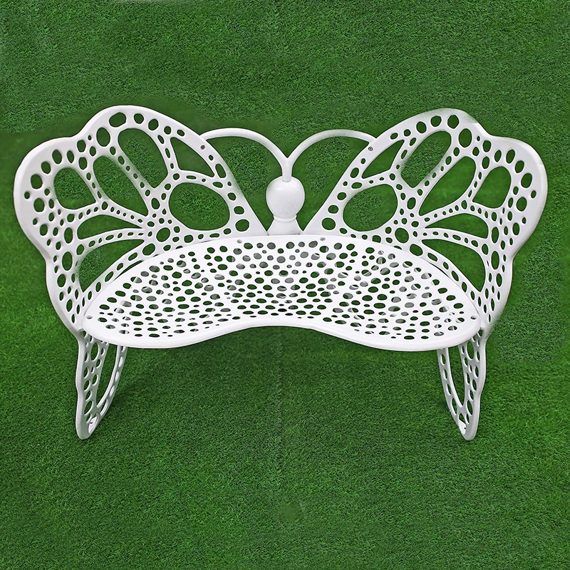
best selling white aluminum outdoor furniture Butterfly shaped table chair set releaxing chair 