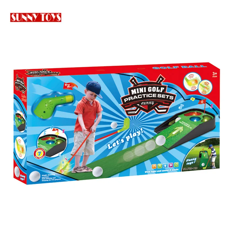 popular modern indoor golf simulator set toy plastic mini sports indoor golf game for kids