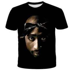 2pac 3d Print T Shirt For Men Women Summer Casual Hip Hop T-shirt  Streetwear Plus Size T Shirts
