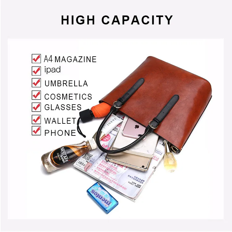  ZB477 Big Capacity Pu vegan pu brown large leather tote bags 2021 North America hot selling women hand luxury famous