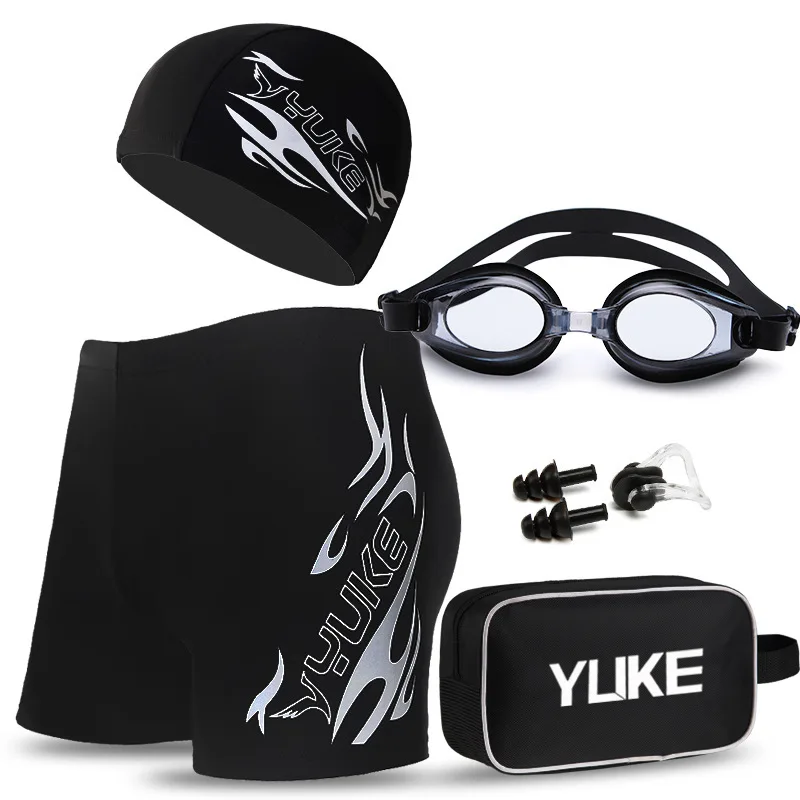 Wholesale 3 Pieces Swim Wear with Men Swimming Cap& Swim Trunks &swim Glasses