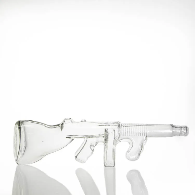 Factory Vodka Tequila Bottle  760ml  Thompson Gun Shaped Glass Bottles