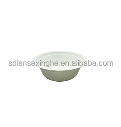 Biodegradable 17Oz 500ml Round Sugarcane Fiber Pulp Sugarcane  Bagasse pulp Bowl