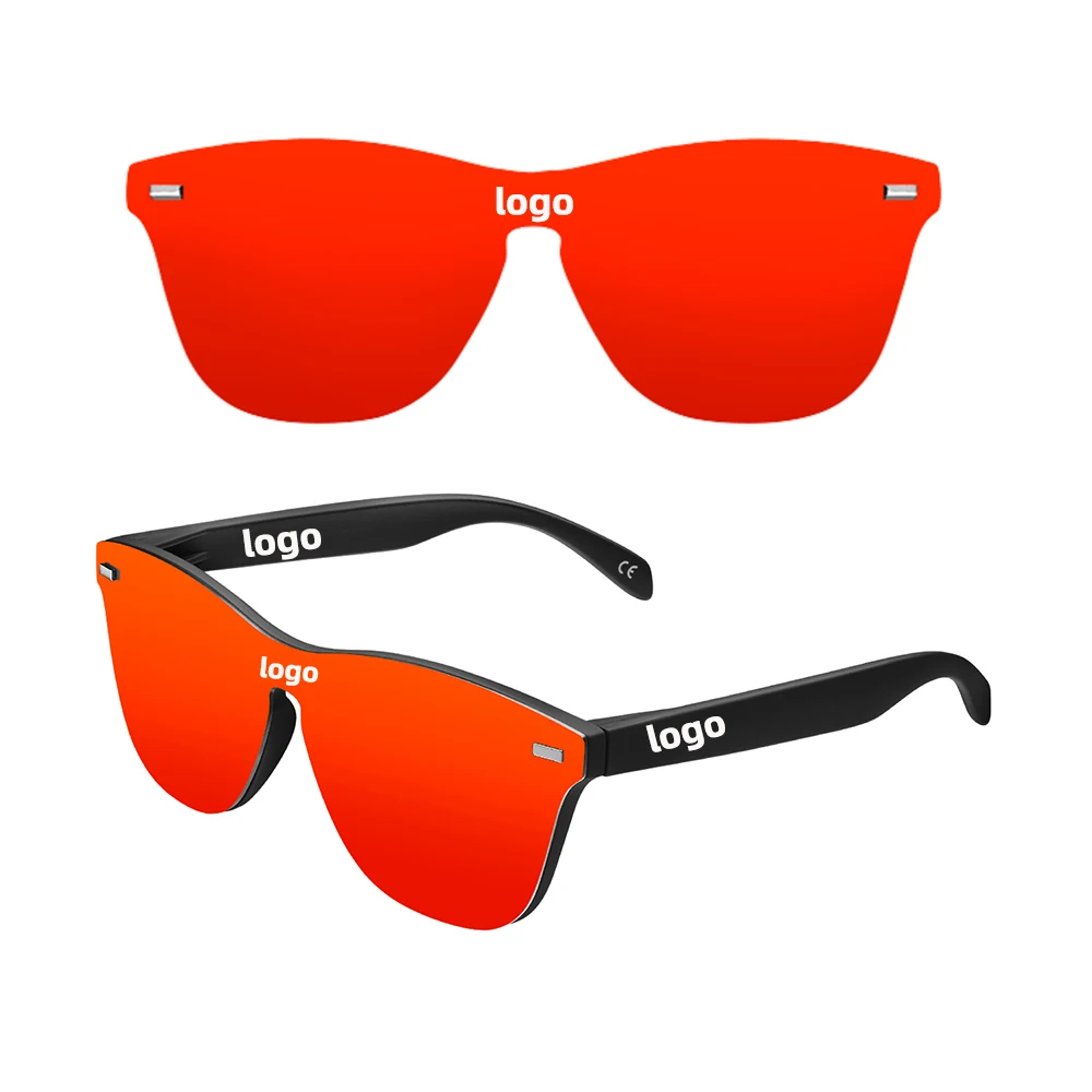 Windproof Anti-scratch Easy Clean Metal Nails Large Red Lens Designer Custom Polarized Sunglasses