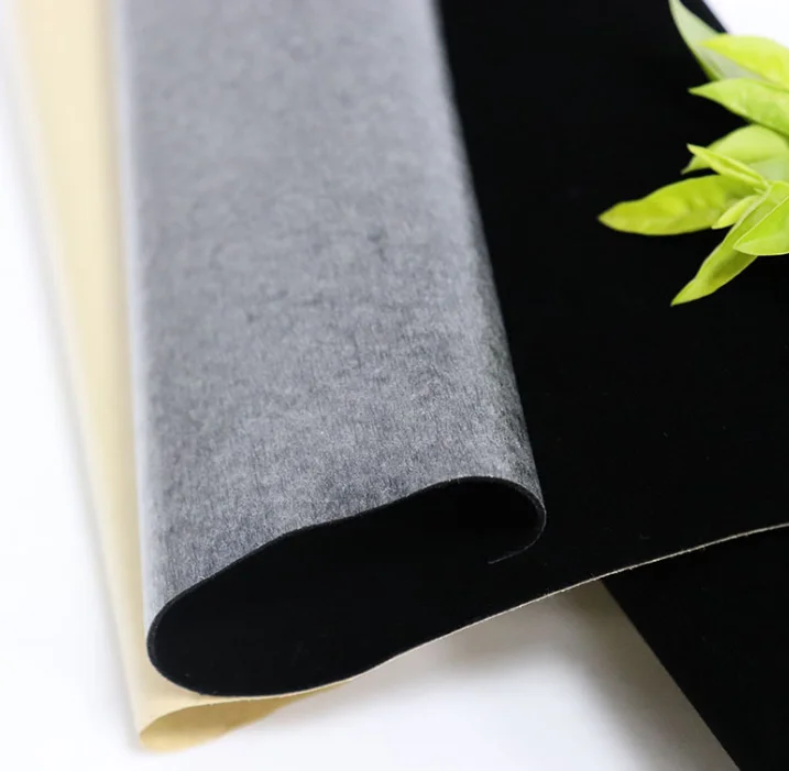 RPET flocked material jewelry box insert flocking fabric black self adhesive flock velvet fabric