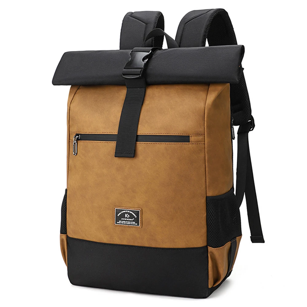 Trendy Roll-Top Backpack Student School Bag Computer 15.6 Inch Laptop Backpack Expandable Business Waterproof Travel Bag