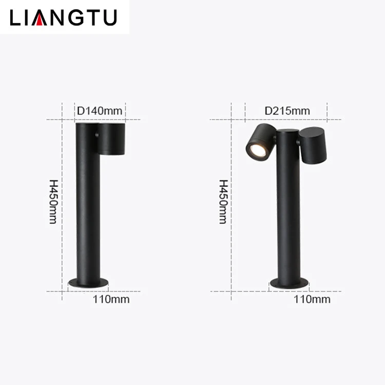 Modern style Ip65 Waterproof 10w 12w outdoor lighting Decorative Aluminum Garden Column lights  Led Lamp