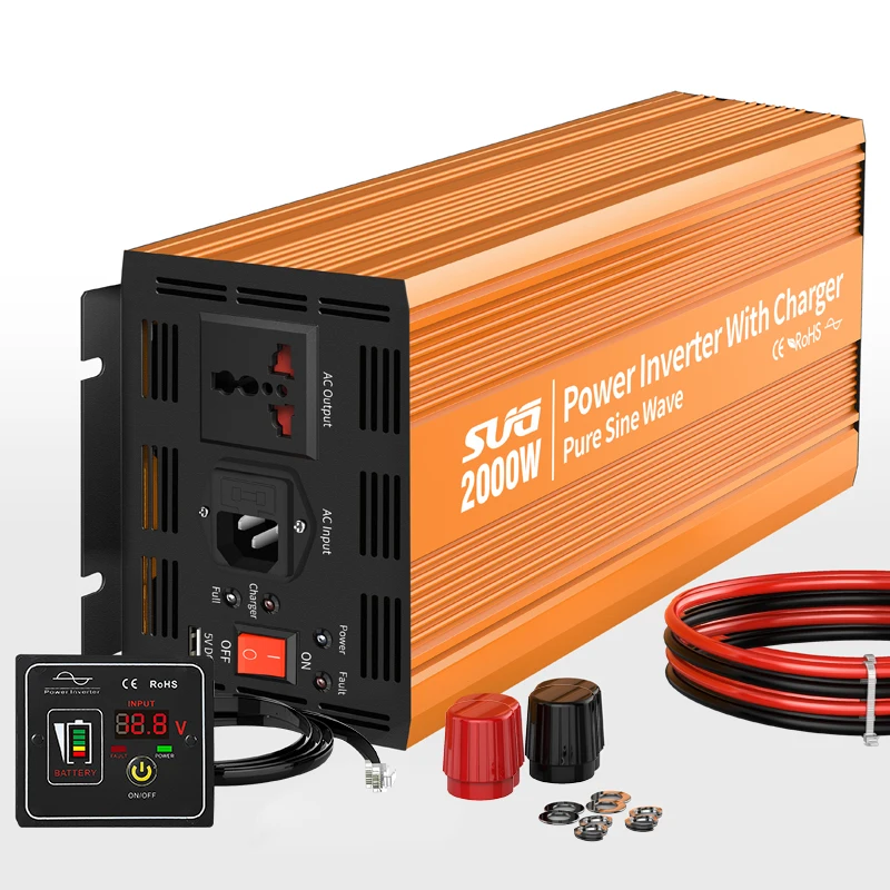 2000W 110V/220V Inverter DC To AC Power Pure Sine Wave Solar Inverter With Charger