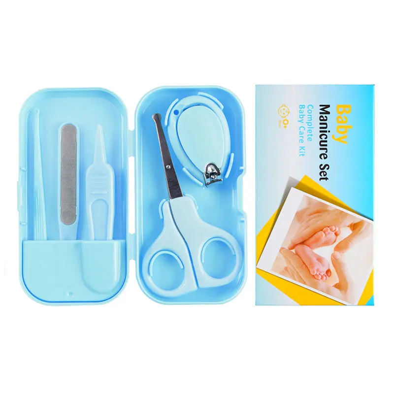 professional Baby infant grooming kit 5 pcs pink and blue color manicure kit