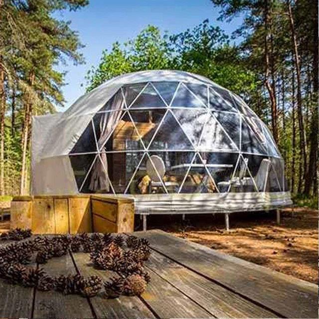 Prefabricated dome house the geodesic tents prefab hotel camping airbnb tent outdoor temporary igloo dome tents for glamping