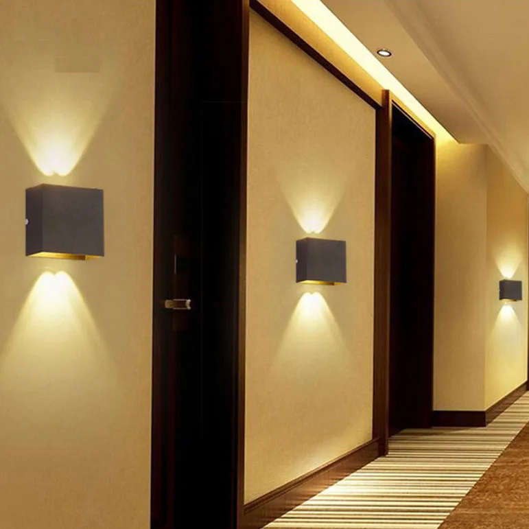 Stock Available Modern Led Up And Down Indoor Outdoor Lights Waterproof Ip65 Wall Lamp Sconce Bracket Mounted Wall Lights