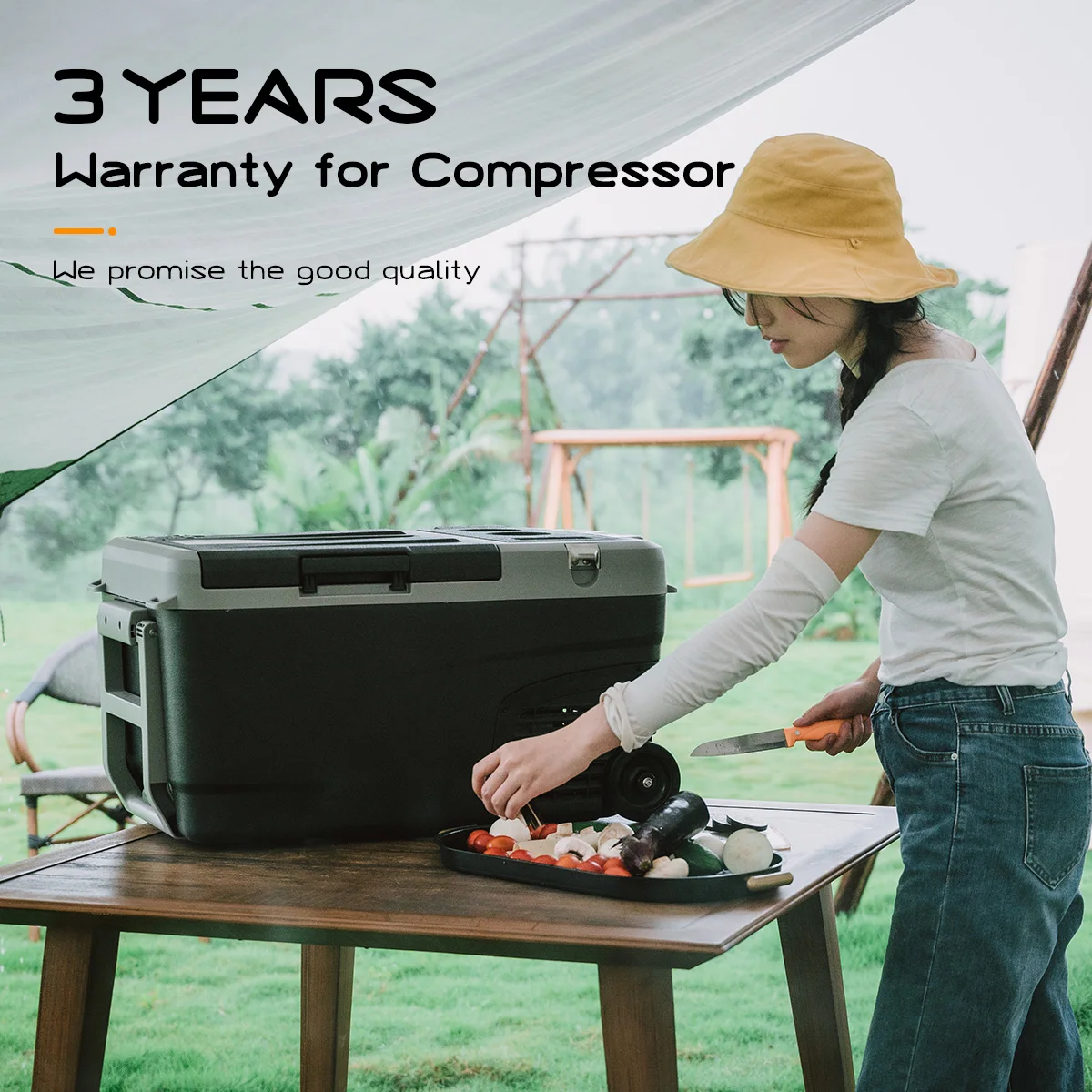 Alpicool M40 12v campervan fridge dual zone car freezer durable portable fridge with compressor