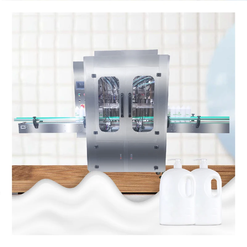 Automatic Liquid Soap Body Lotion Shampoo Paste Honey Gel Sauce Bottle 8 heads Filling Machine Production Line