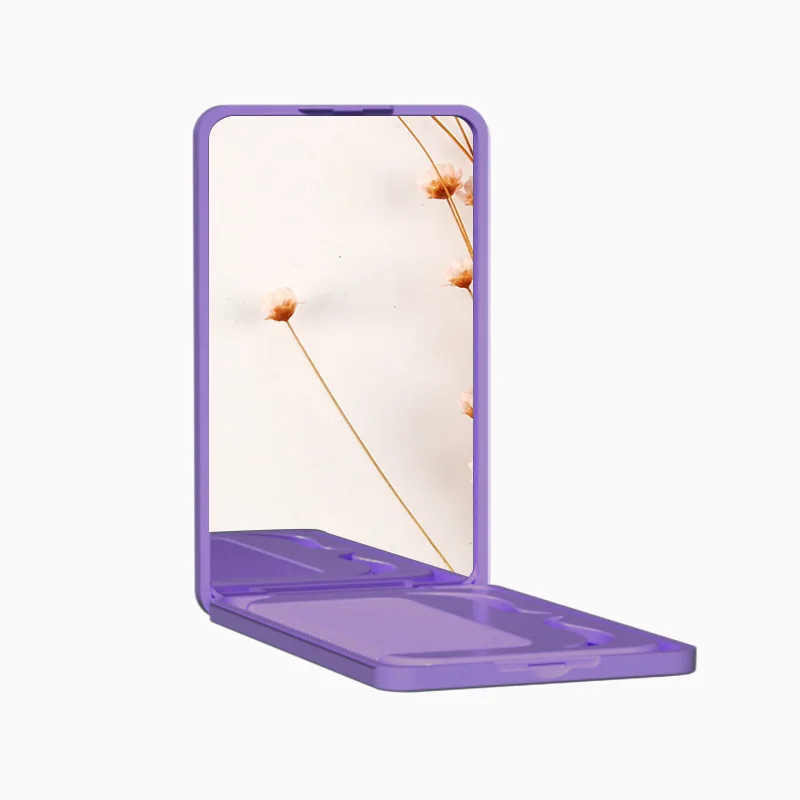 New Small Folding Mirror with Comb Makeup Mirror Portable Dressing Advertising  Mirror Can Be Printed with Patterns