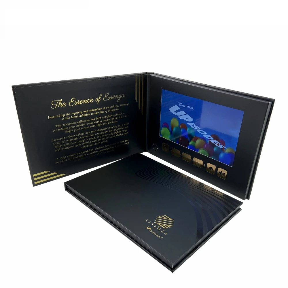 Promotional 7 Inch Lcd Screen Book Video Brochure A4 Video Greeting  Paper Card For Marketing Advertising Business