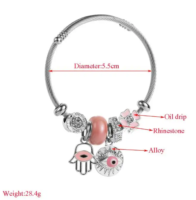 Europe And The United States New Bohemian Stainless Steel Diy Glass Beads High Quality Cheap Handmade Happy Birthday Bracelets