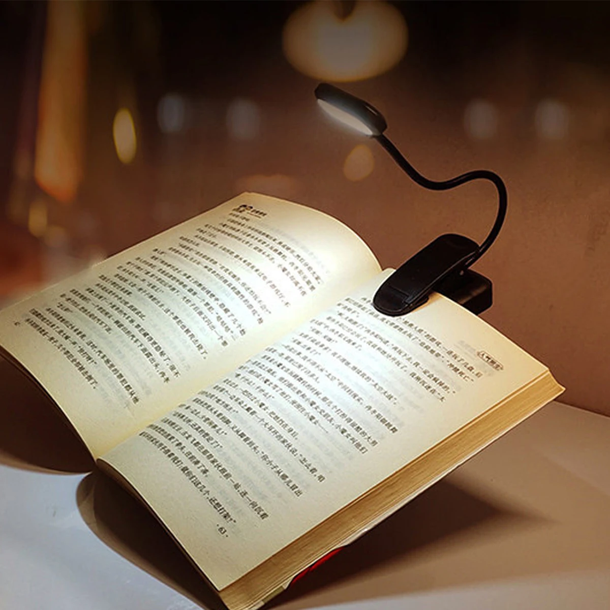 Mini Single-head LED Book Light Folding White Black Reading Button Battery Portable Bedroom Use Desk Clip