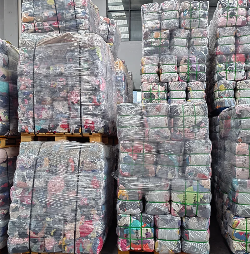 Wholesale Wiping Rag 10kg Bale Cotton T Shirt Rags Cotton Waste Marine Industrial Cleaning Mutilated Rags for Cleaning