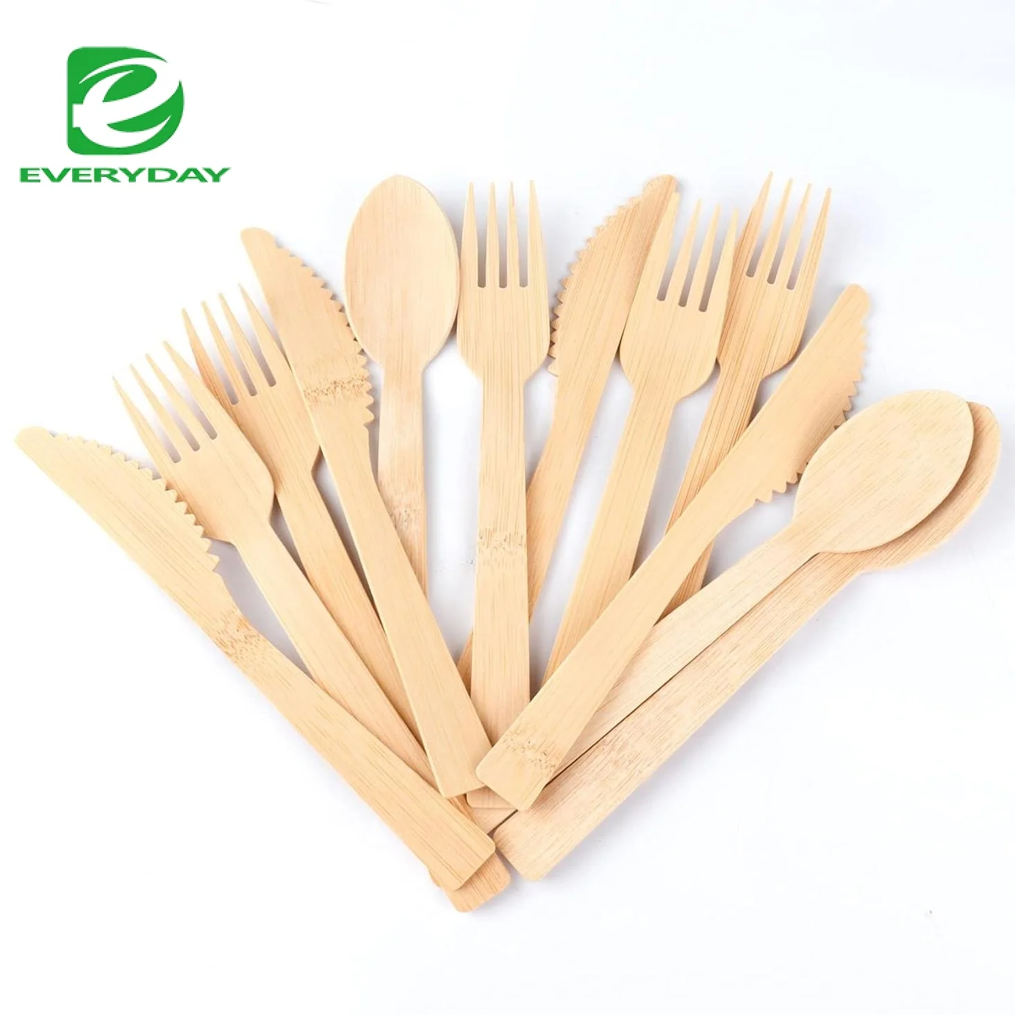 Customized packing Eco-friendly Compostable Disposable Spoon fork 170mm Bamboo Cutlery Set