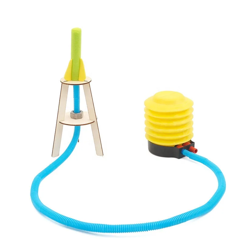 2020 STEM education and science diy wood foam inflatable rocket toy model