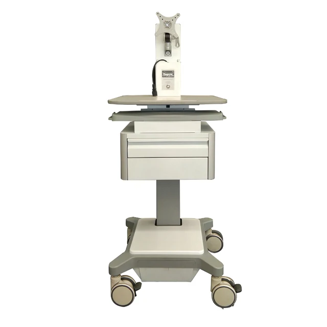 Mobile Workstation laptop Trolley Hospital Medical Information Computer Cart with Drawer