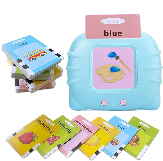 Wholesale Educational Early Learning Toddler Talking Flash Card Reader Musical Plastic Learning Toy Machine with Battery Power