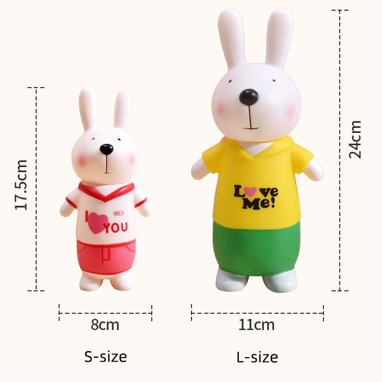 Bunny piggy bank Cartoon advertising student gifts Vinyl Toys Decoration Change Savings Piggy Bank L size