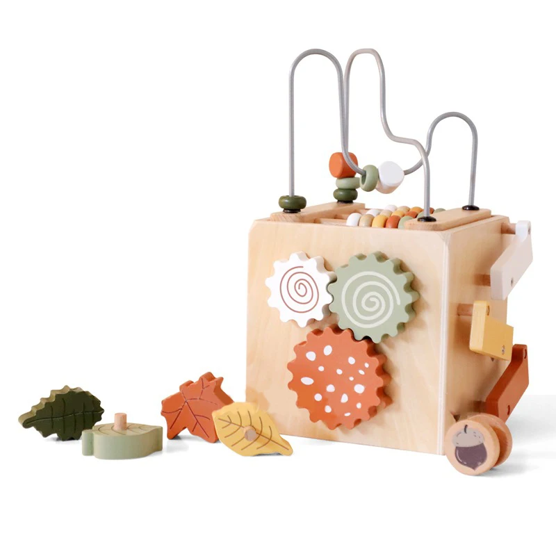 YT Cute Pattern wooden Colorful building blocks Large kids stacking blocks Basswood made rainbow blocks