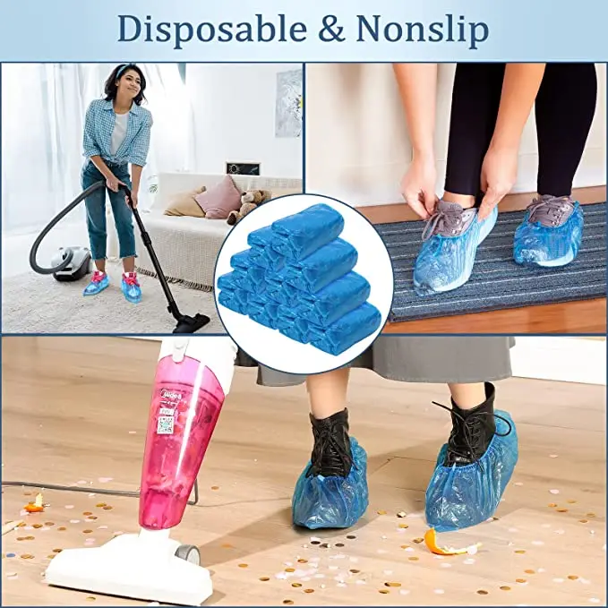 Disposable Medical surgical non skid anti slip PE CPE Shoe Cover