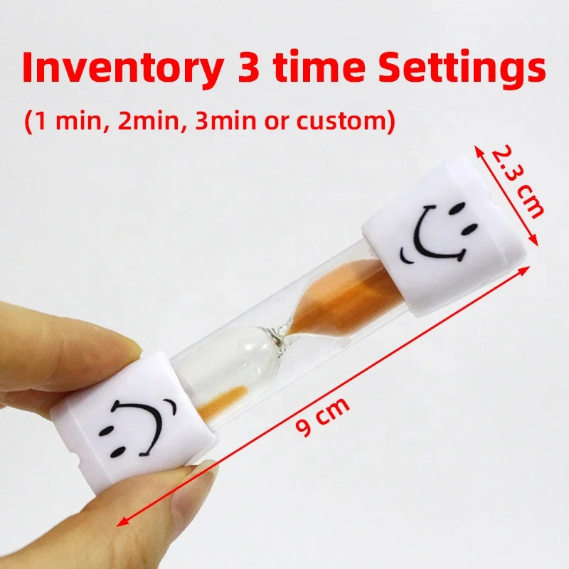 1Mins Hourglass Cute Kitchen Timer Toothbrush Timer For Kids, Plastic 1 - 3 Minute Hourglass Smile Kids Toothbrushing Timer