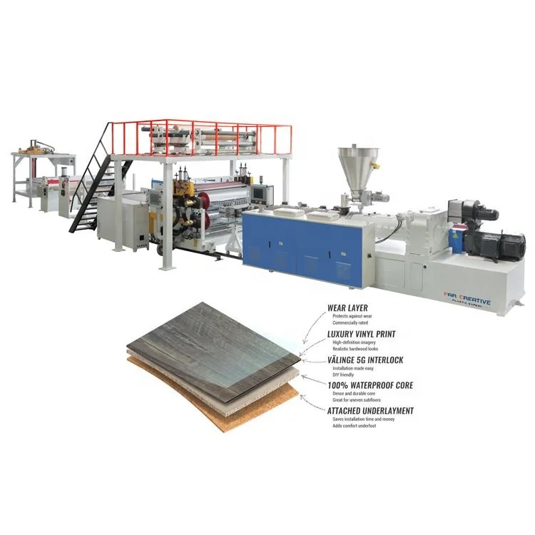 PVC Laminate Click Vinyl Flooring SPC Vinyl Floor Planks Making Machine/Production Line