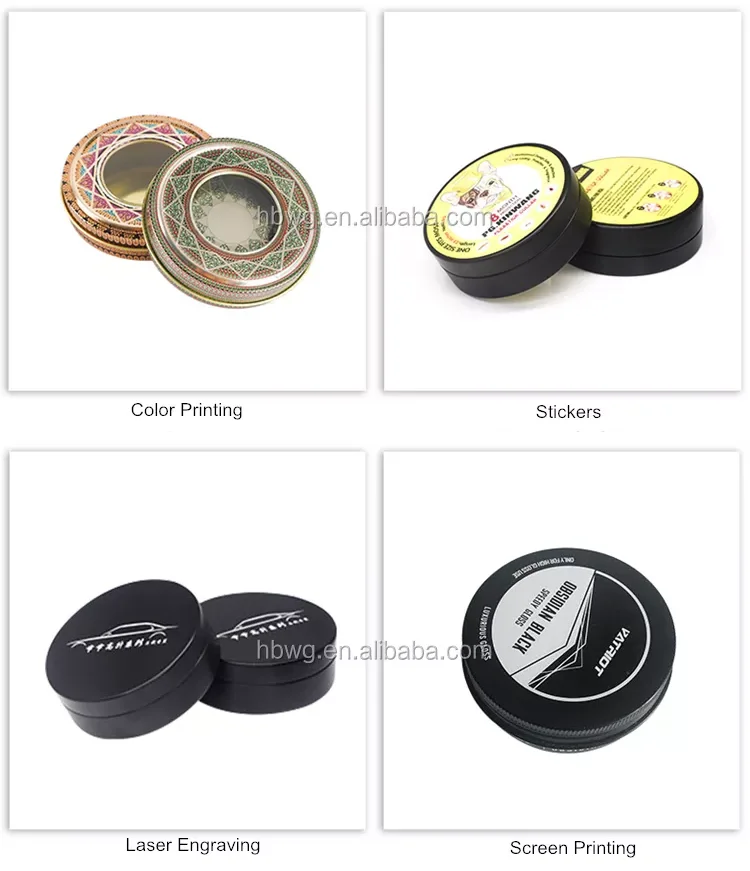 Stock refillable black skincare container 15ML 15g 40*18mm empty screw metal cosmetic packaging storage balm tin aluminum jar