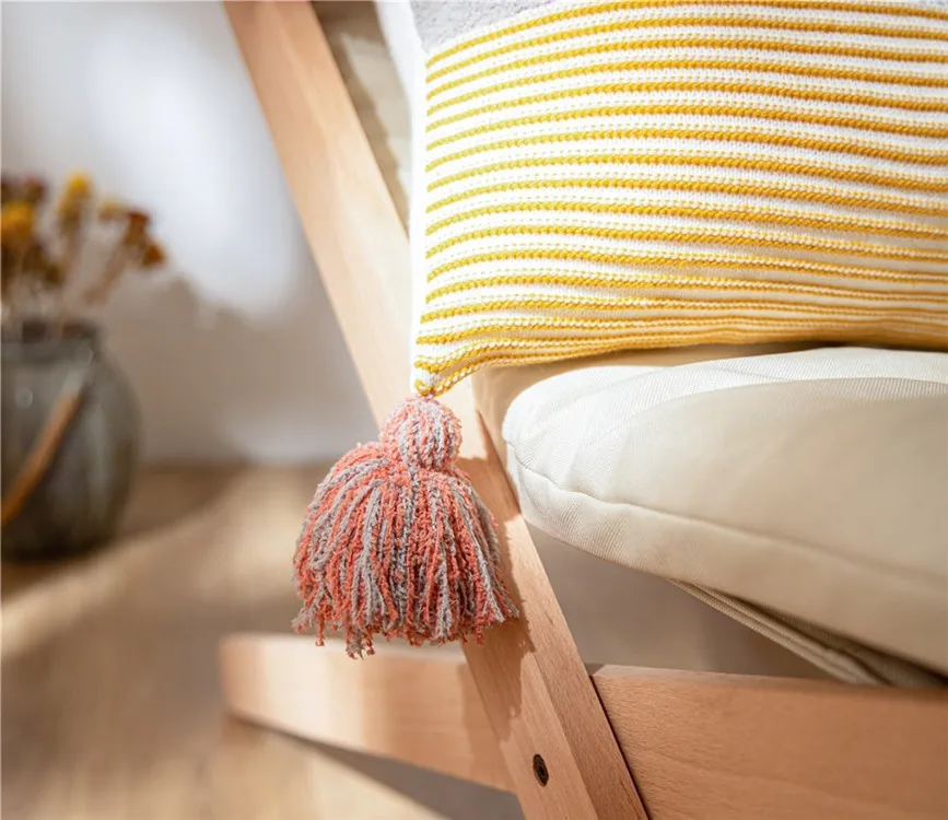 Особенно эластичная вязаная наволочка с бахромой, Всесезонная Мягкая Наволочка для подушки, подходит для спальни