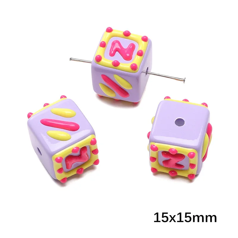 Hand painted beads wholesale new design colorful color system acrylic beads for phone chain making