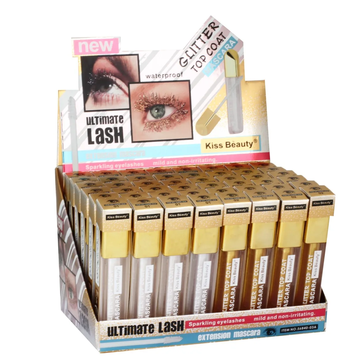 Kiss Beauty New Arrival Lengthening Mascara Natural Color Long-lasting Moisturizing Glitter Gel Mascara For Lady