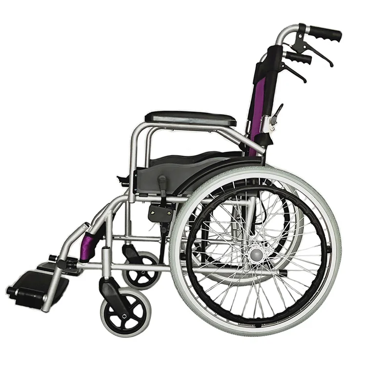 Light Weight Aluminum Wheelchair with hand brake manual wheelchair