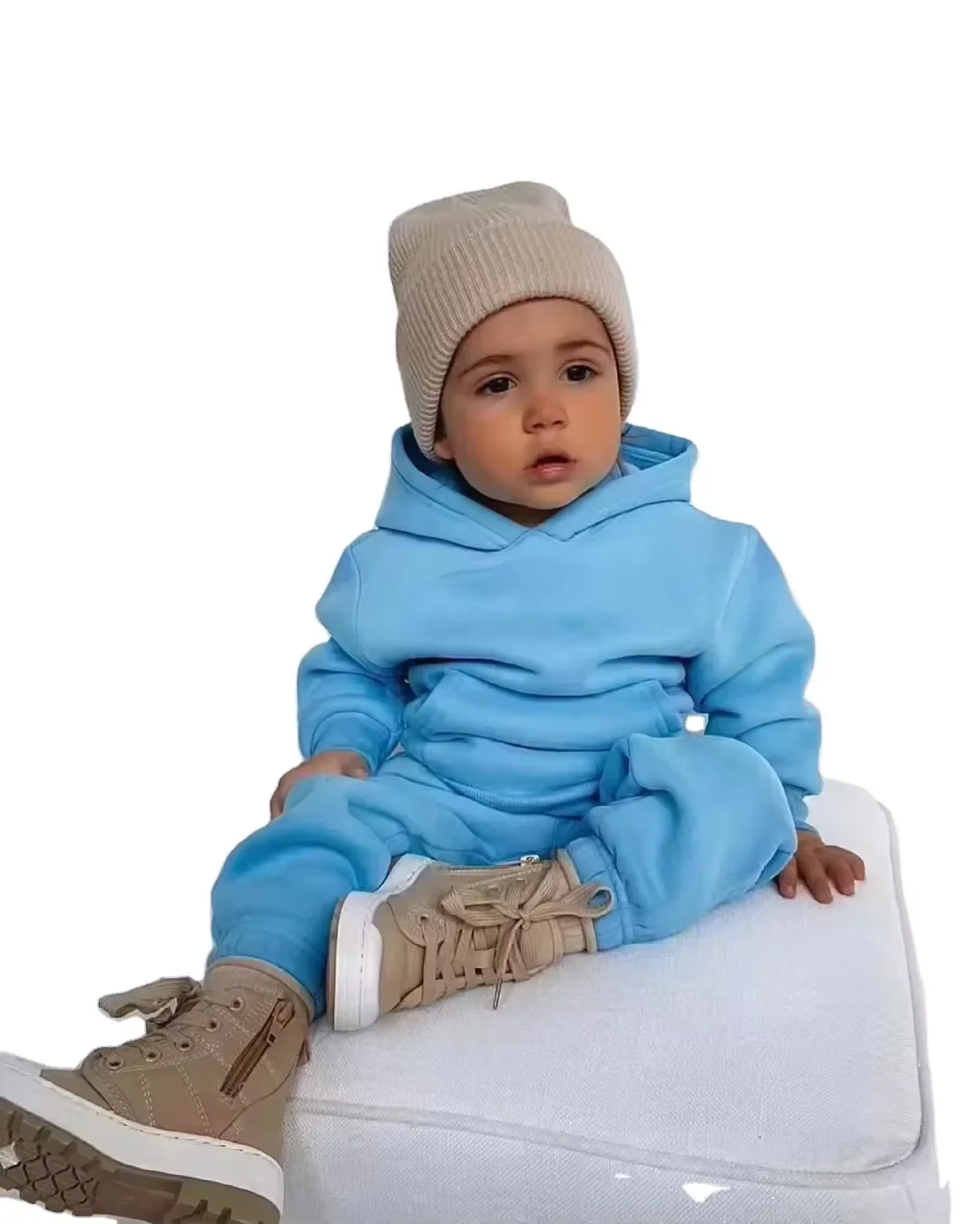 High quality toddler boys two piece hoodies set 2022 winter clothes for kids sweatsuit baby jogger sets