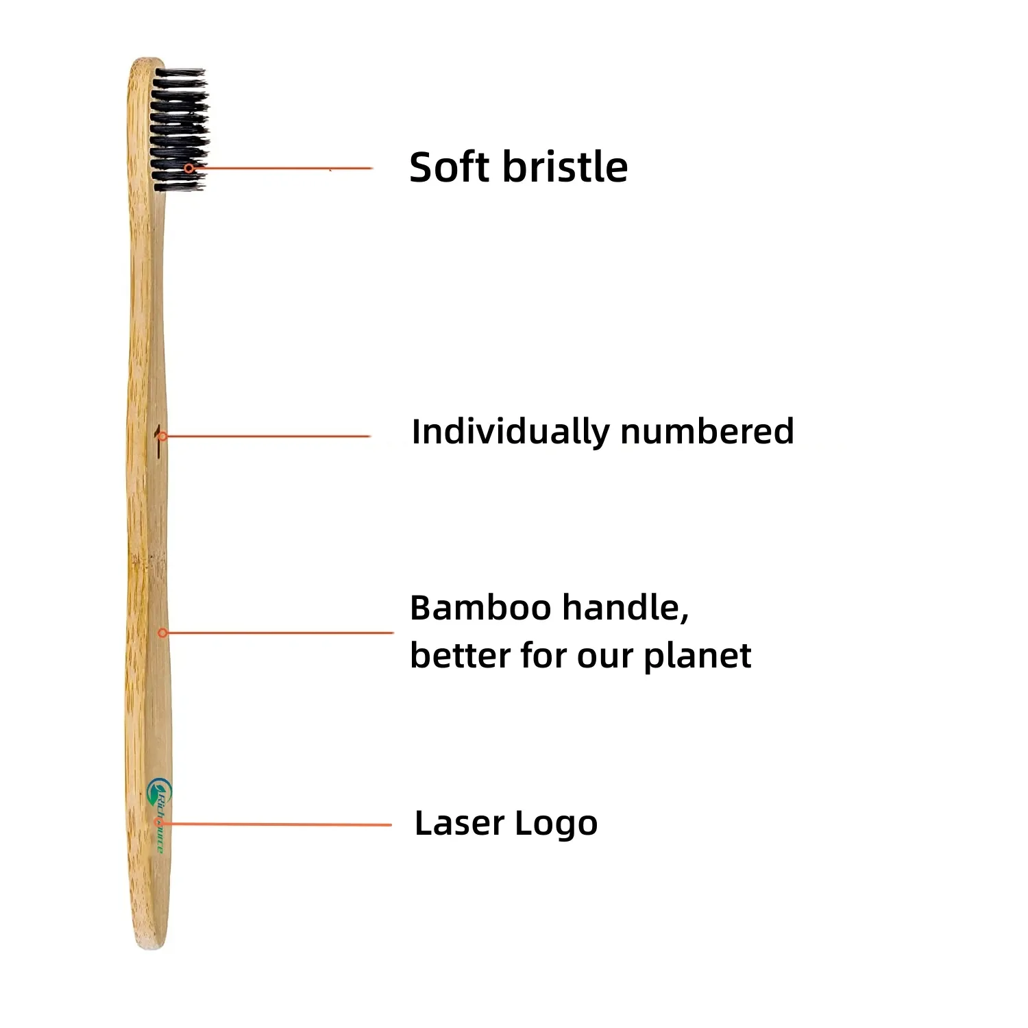 Custom Logo Eco-friendly Bamboo Toothbrush with Biodegradable Bamboo Handle Soft Bristle for Adult Use at Home Travel Box Packed